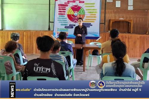 พช.เด่นชัย ดำเนินโครงการประเมินผลการพัฒนาหมู่บ้านเศรษฐกิจพอเพียง 